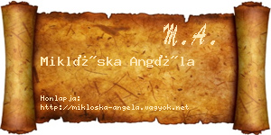 Miklóska Angéla névjegykártya